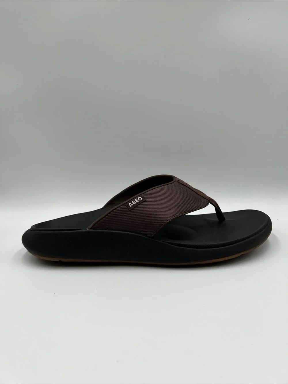 ABEO Alpha thong flipflop sandals shoe thong brown comfort footbed men 10
